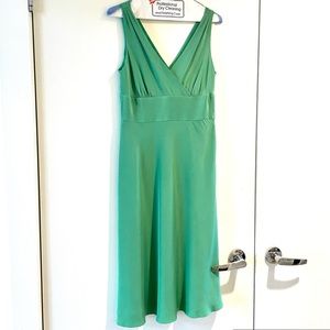 JCrew silk dress in grass green